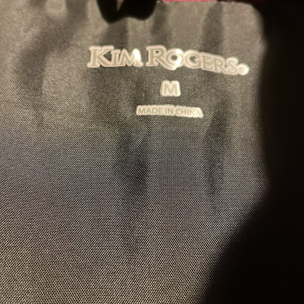 🖤 KIM ROGERS Women’s pockets quilted Puffer full zip plaid Vest Fuchsia Black M - Picture 5 of 14